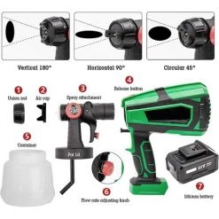 BDD Pistolet Pulvérisateur électrique Désinfection Domestique Pulvérisation Eau Pistolet Peinture Pistolet à Peinture -Pistolet à peinture Soldes 65376924 5