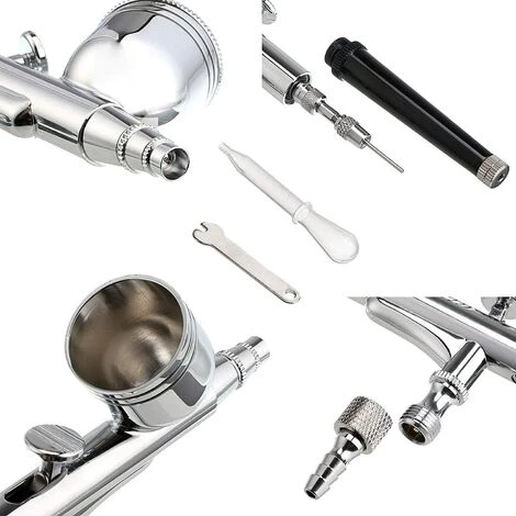 AOUGO Pistolet Aérographe à Alimentation Par Gravité à Double Action Kit De Peinture D'art En Aérosol 0.3mm Outil Pour Ongles De Tatouage Tasse D'alimentation Par Gravité 7CC Et Buse De 0.3mm 3 AOUGO Pistolet Aérographe à Alimentation Par Gravité à Double Action Kit De Peinture D'art En Aérosol 0.3mm Outil Pour Ongles De Tatouage Tasse D'alimentation Par Gravité 7CC Et Buse De 0.3mm – Image 3