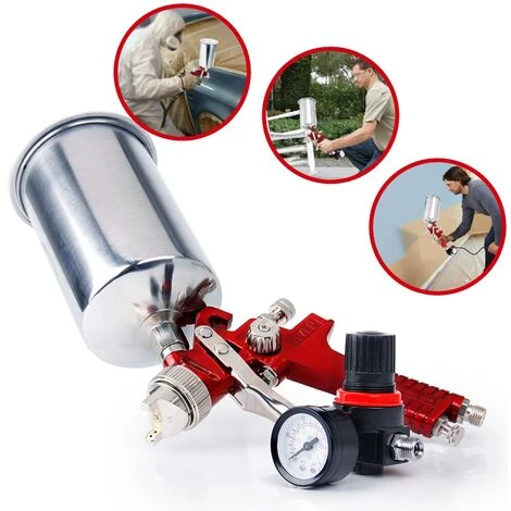 Fuienko – Pistolet De Pulvérisation HVLP Par Gravité, 1.4mm, Avec Régulateur D'air, Couche De Base De Peinture Automobile 2 Fuienko – Pistolet De Pulvérisation HVLP Par Gravité, 1.4mm, Avec Régulateur D'air, Couche De Base De Peinture Automobile – Image 2