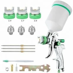 BENOBBY KIDS Professionnel Pistolet à Peinture Haute Pression Kit Pistolet à Pulvérisation D'Air Pistolet A Peinture Pneumatique à Alimentation Par Gravité HVLP 600CC 1.4MM/1.7MM/2.0MM 3 Taille Buses