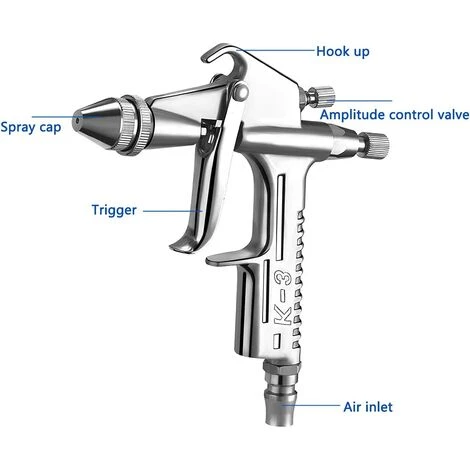 MONLY Pistolet à Peinture - Pistolet Pulvérisateur De Peinture K3 - Pistolet Pneumatique - Pulvérisateur De Peinture Fin - Outil De Pulvérisation De 0,5 Mm - Buse 125 Cc Pour Les Besoins Industriels 5 MONLY Pistolet à Peinture - Pistolet Pulvérisateur De Peinture K3 - Pistolet Pneumatique - Pulvérisateur De Peinture Fin - Outil De Pulvérisation De 0,5 Mm - Buse 125 Cc Pour Les Besoins Industriels – Image 5