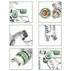 KAEJYIUT Pistolet à Peinture Haute Pression Kit,Professionnel Pistolet à Pulvérisation D'Air Pistolet A Peinture Pneumatique à Alimentation Par Gravité HVLP 600CC 1.4mm/1.7mm/2.0mm -Pistolet à peinture Soldes 65853436 3