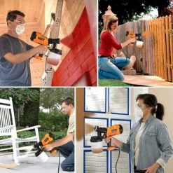 MVPOWER Pistolet à Peinture,500W HVLP, Débit Réglable à 800ml/min -Pistolet à peinture Soldes 65893408 4