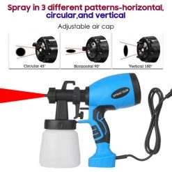 TANCYCO Pistolet Pulvérisateur électrique 550 W 800 Ml Pulvérisateur De Peinture Haute Pression 3 Modes De Pulvérisation Contrôle Du Débit Avec Buse En Plastique De 2,5 Mm Pour Peindre Les Meubles Clôture Voiture Vélo -Pistolet à peinture Soldes 66083876 5