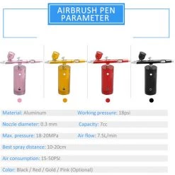 TANCYCO Kit Aérographe USB Rechargeable Compresseur Aérographe Portable Pompe De Pulvérisation Pistolet Aérographe Portable à Double Action Pour FX Maquillage Tatouage Peinture Hydratant -Pistolet à peinture Soldes 66083933 4