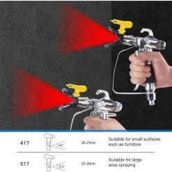 MèREÉTERNEL 4 PCS Buse De Pulvérisation En Acier Tungstène Airless 517 Et 415 Deux Tailles Pistolet â Pulverisation Réversible Avec 4 Bagues D'Étanchéité Buse Résistante Pour Peinture, Meubles, Clôture Ternel -Pistolet à peinture Soldes 66085285 3
