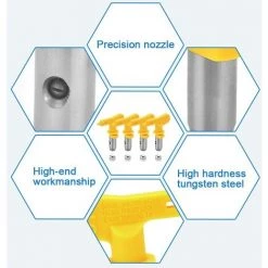 MèREÉTERNEL 4 PCS Buse De Pulvérisation En Acier Tungstène Airless 517 Et 415 Deux Tailles Pistolet â Pulverisation Réversible Avec 4 Bagues D'Étanchéité Buse Résistante Pour Peinture, Meubles, Clôture Ternel -Pistolet à peinture Soldes 66085285 4