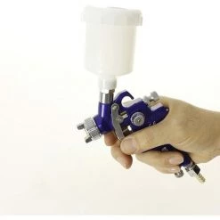 EPHé Mini Pistolet à Peinture Gravité H2000，0,8mm Buse En Cuivre Pulvérisateur De Peinture En Aluminium Compresseur D'air Outil Pour Auto Meubles Clôture Revêtement De Surface -Pistolet à peinture Soldes 66169371 5