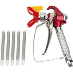 Airless Pistolet Peinture Haute Pression XS-818 + Buse Siège +5 X Airless Peinture Pistolet Filtre -Adélala