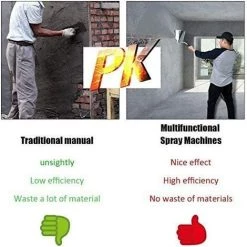 ABCRITAL Ciment Mortier Pistolet À Pulvérisation Stucco Pulvérisateur Trémie Pistolet Jet Trémie Plâtre Béton Ciment Pistolet À Pulvériser Pour Murs Et Plafonds Peinture Outil, Accessoire De La Maison -Pistolet à peinture Soldes 66973919 3