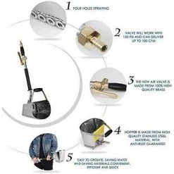 ABCRITAL Ciment Mortier Pistolet À Pulvérisation Stucco Pulvérisateur Trémie Pistolet Jet Trémie Plâtre Béton Ciment Pistolet À Pulvériser Pour Murs Et Plafonds Peinture Outil, Accessoire De La Maison -Pistolet à peinture Soldes 66973919 4