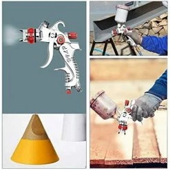 MERéTéET Professionnel Pistolet à Peinture, Pistolet A Peinture Pneumatique à Alimentation Par Gravité HVLP 600CC, Haute Pression Kit Pistolet à Pulvérisation D'Air, 1.4MM/1.7MM/2.0MM 3 Taille Buses,KoleZy -Pistolet à peinture Soldes 67509614 3