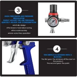 OCXIN Pistolet Pulvérisateur à Atomisation élevée Petit Pistolet De Réparation De Meubles De Voiture Avec Régulateur De Pression D'air Réservoir De Peinture 600 Cc 8 OCXIN Pistolet Pulvérisateur à Atomisation élevée Petit Pistolet De Réparation De Meubles De Voiture Avec Régulateur De Pression D'air Réservoir De Peinture 600 Cc -Pistolet à peinture Soldes 67533315 4