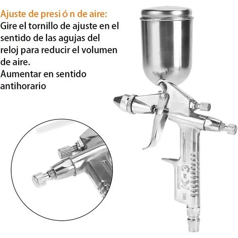LADACèE Pistolet De Peinture En Aérosol De Pulvérisation D'air De Buse De 0,5 Mm, Mini Pistolet De Pulvérisation De Peinture Pneumatique Professionnel En Aluminium K-3 Pour L'automobile, Les Meubles, Le Mur, 5 LADACèE Pistolet De Peinture En Aérosol De Pulvérisation D'air De Buse De 0,5 Mm, Mini Pistolet De Pulvérisation De Peinture Pneumatique Professionnel En Aluminium K-3 Pour L'automobile, Les Meubles, Le Mur, – Image 5