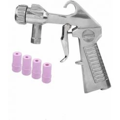 Kit Pistolet De Sablage, Air Siphon Sandblaster Sableuse, Pulvérisateur De Pistolet à Alimentation Par Gravité Avec 4 Buses En Céramique, Grenaillage Abrasif Sableuse Feed Blast Pistolet,Tanètue