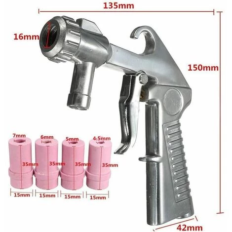 Kit Pistolet De Sablage, Air Siphon Sandblaster Sableuse, Pulvérisateur De Pistolet à Alimentation Par Gravité Avec 4 Buses En Céramique, Grenaillage Abrasif Sableuse Feed Blast Pistolet,Tanètue 2 Kit Pistolet De Sablage, Air Siphon Sandblaster Sableuse, Pulvérisateur De Pistolet à Alimentation Par Gravité Avec 4 Buses En Céramique, Grenaillage Abrasif Sableuse Feed Blast Pistolet,Tanètue – Image 2