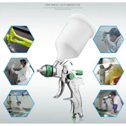 ELLE Kit De Pistolet De Pulvérisation Haute Pression HVLP 600CC Avec Buse 3 Tailles 4MM/1.7MM/2.0MM -Pistolet à peinture Soldes 67708933 4