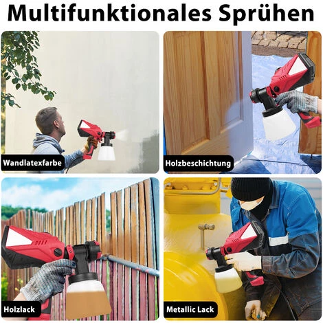 UISEBRT Pistolet De Peinture électrique HVLP - 600 W - Avec 3 Buses En Acier Inoxydable Et Récipient En Plastique De 1000 Ml 5 UISEBRT Pistolet De Peinture électrique HVLP - 600 W - Avec 3 Buses En Acier Inoxydable Et Récipient En Plastique De 1000 Ml – Image 5