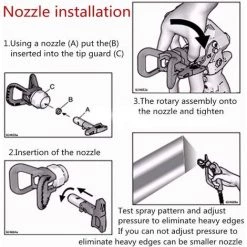YIENJAOY AGILITY Réversible Pistolet Airless Pointe Buse Pour Wagner Pistolet Pulvérisateur De Peinture - 645 -Pistolet à peinture Soldes 67902586 3