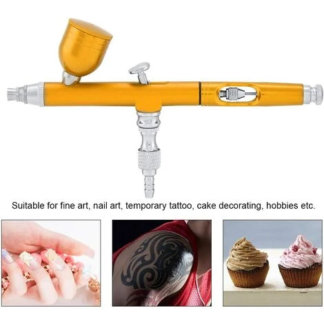 YIENJAOY AGILITY Stylo De Peinture En Aérosol 0.3mm Multi-Usage à Double Action Par Gravité Airbrush Kit Spray Air Brush Gun Tattoo Nail Tool(d'or) 4 YIENJAOY AGILITY Stylo De Peinture En Aérosol 0.3mm Multi-Usage à Double Action Par Gravité Airbrush Kit Spray Air Brush Gun Tattoo Nail Tool(d'or) – Image 4