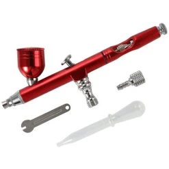 YIENJAOY AGILITY Stylo De Peinture En Aérosol 0.3mm Multi-Usage à Double Action Par Gravité Airbrush Kit Spray Air Brush Gun Tattoo Nail Tool(Red)